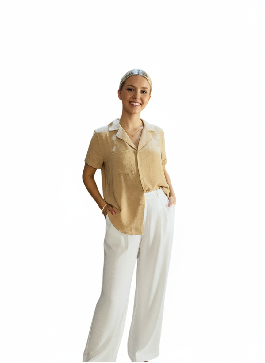 Camisa para dama mujer Beige CTD1152-16 495350