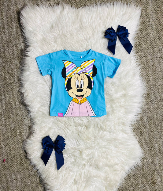 Camisa Minnie disney bebe niña 12m a 3T D1-MI-1291B azul