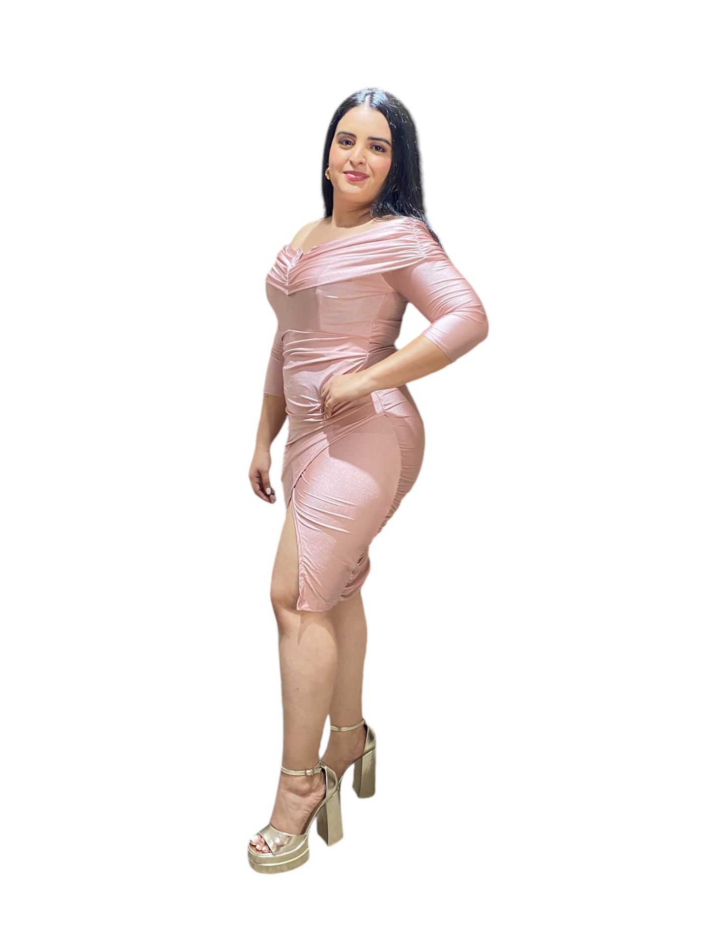 Vestido para Dama eventos formal oro rosa (champang) CVD1185-16 790490