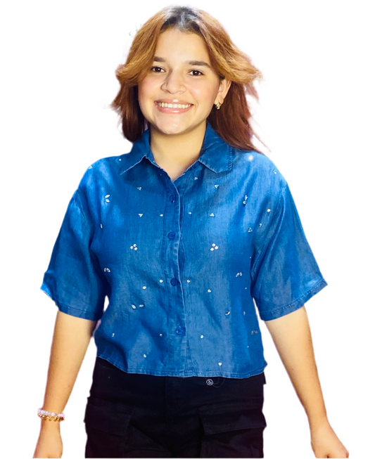 Camisa Jeans para dama Azul Oscuro CTD1188-5 590445