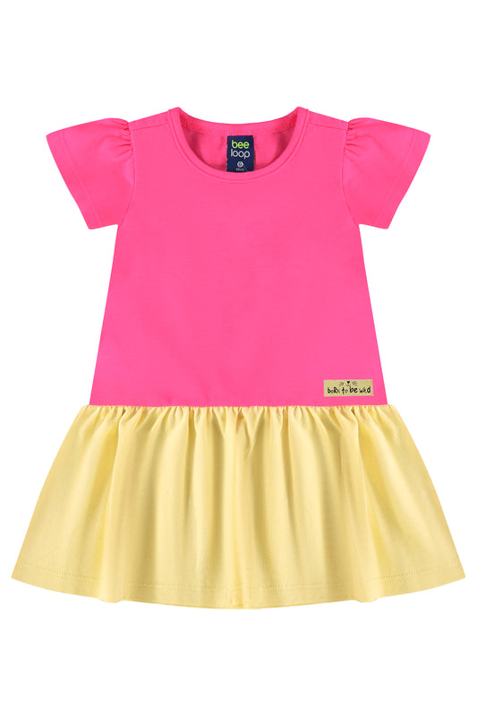 Vestido rosado bebe niña 17990 bee loop