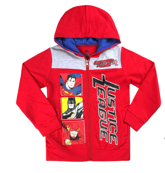 Sueter hoodie sudadera Batman super man iron man niño 2 a 8 años C1-JL-211N rojo