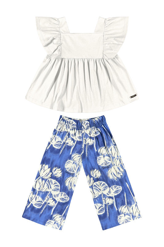 Conjunto set blusa short para niña Azul Quimby 34188-000106 745490