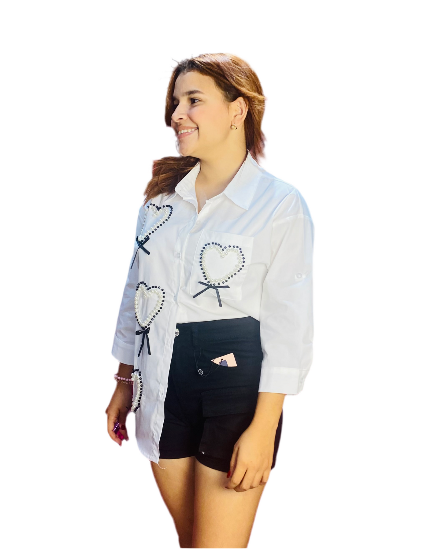 Camisa Blusa Dama manga larga con chongos blanca CTD1198-16 690445