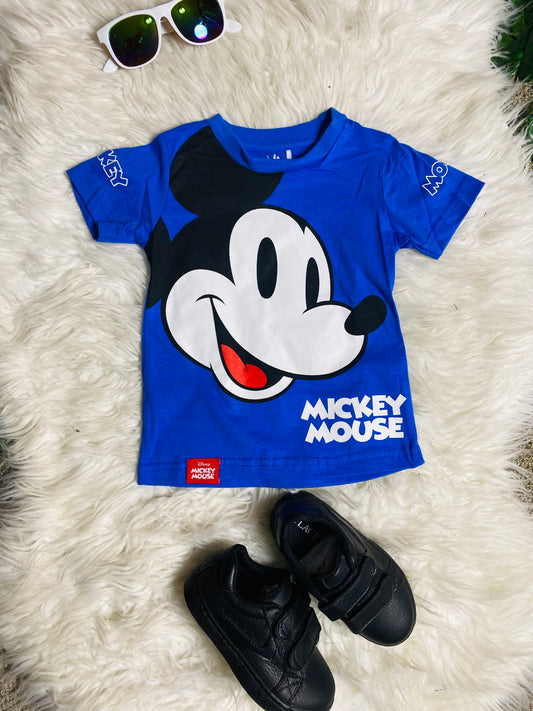 Camisa mickey  bebe niño 12m a 3T  D1-MK-1309B azul