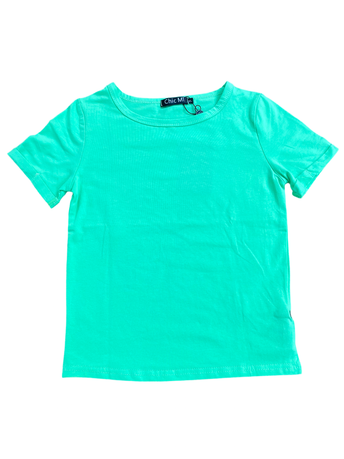 Camisa crop top basic Verde Lima algodón camiseta  CTD1154-10 395280