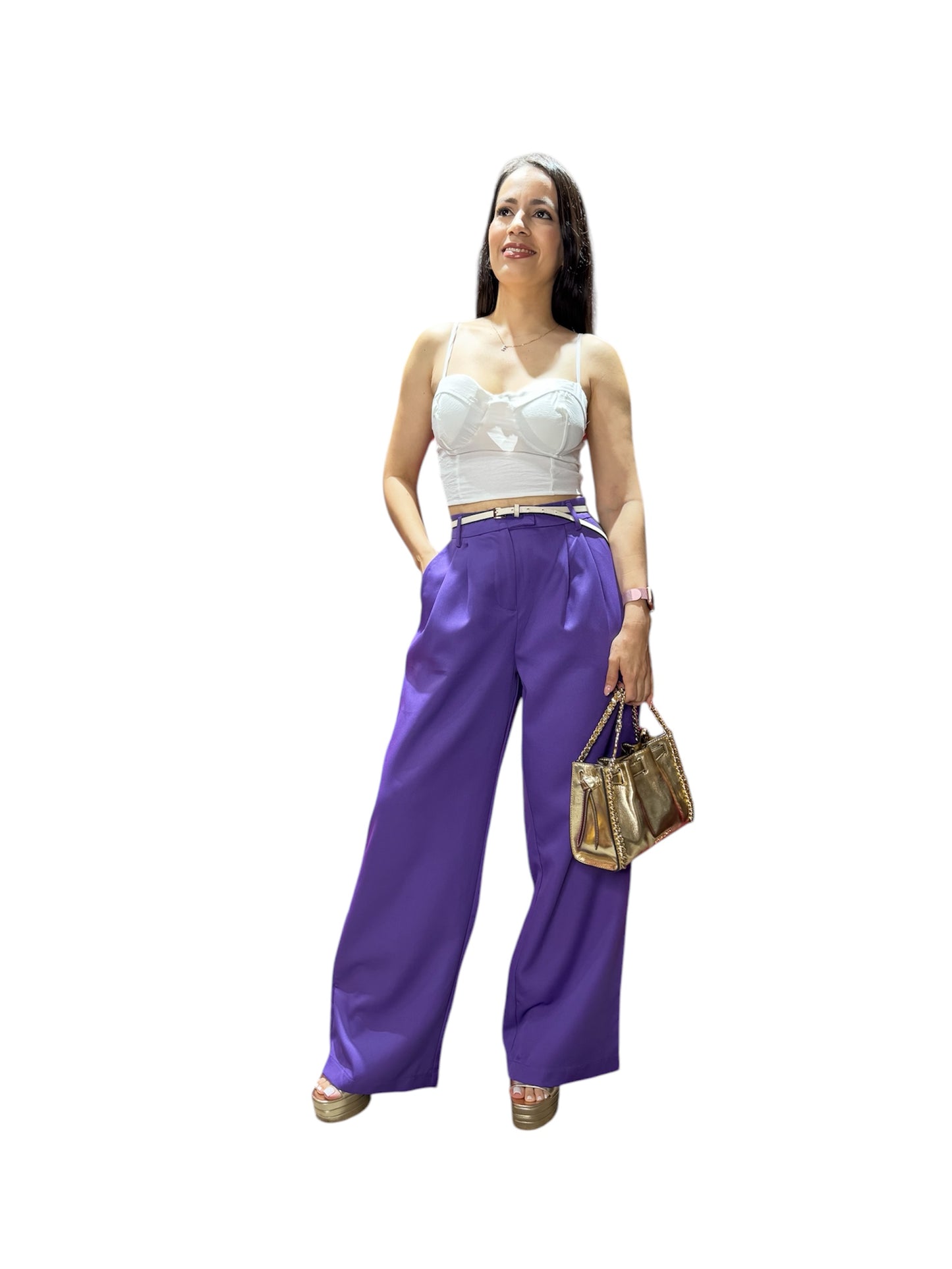 Pantalon para dama mujer formal CPD1102-18 590390 morado