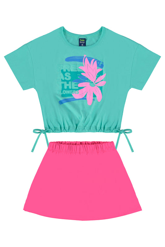 Conjunto para niña falda short y camisa 18021 605490 bee loop