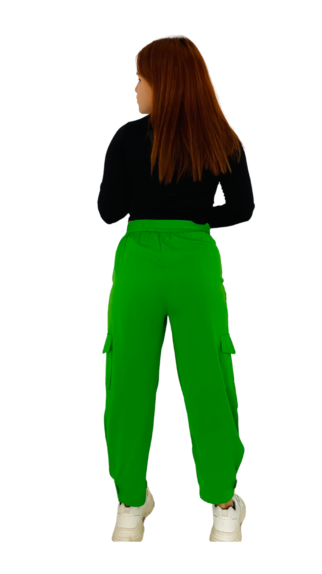 Pantalón tela cargo dama Verde Tallas S M L XL PR3-965