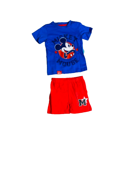 Set conjuntos dos piezas mickey short y camisa 12m a 3T D9-MK-1317B 390250 azul