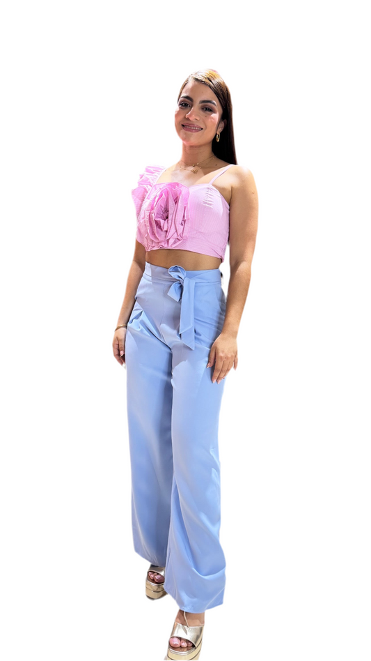 Pantalon Dama Azul Celeste Tela Formal INT3:1736 590390