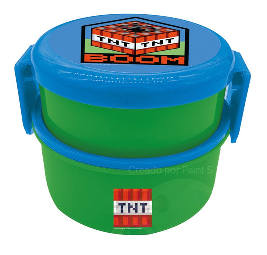 Contenedor para comida o Sándwichera con cubierto Minecraft FH-MT-TP02 190150
