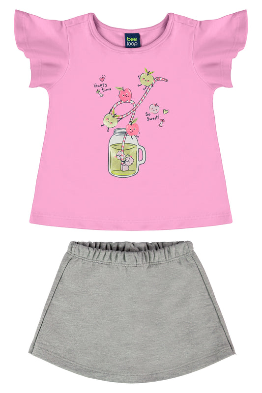 Conjunto set de dos piezas para bebe niña Short y Camisa 17986 490345