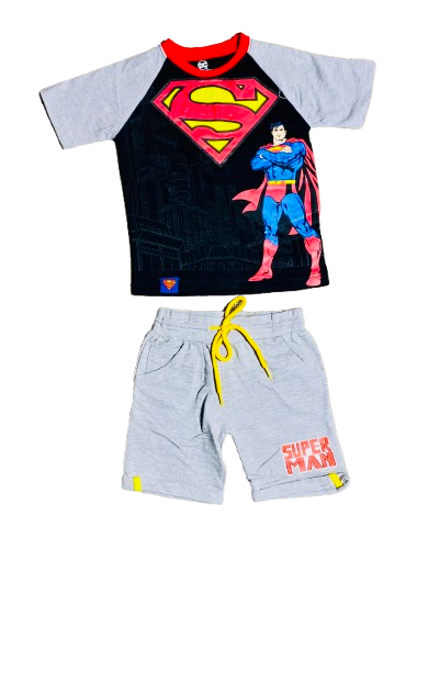 Set conjuntos dos piezas Super Man short y camisa 2 a 8 años C9-SM-949N 690350 azul