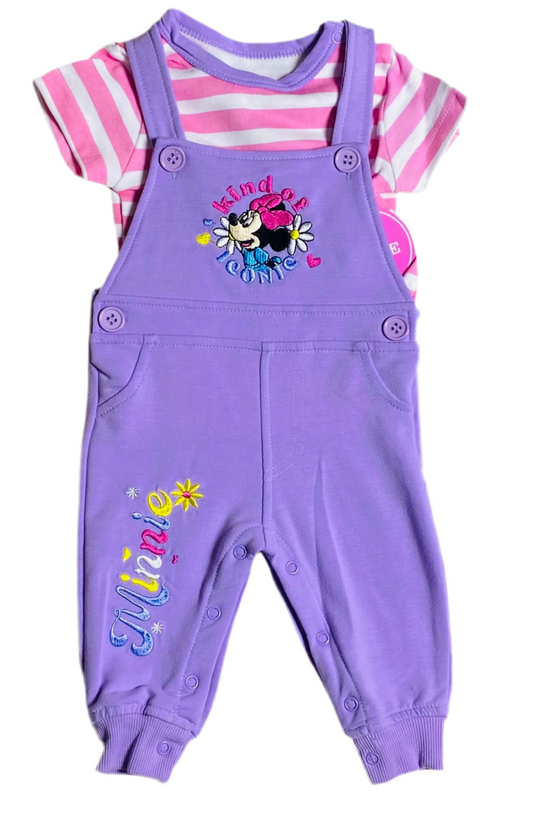 Set dos piezas camisa y overall Minnie para bebe niña disney 6 a 24 meses D9-MK-1197B 590350 morado lila