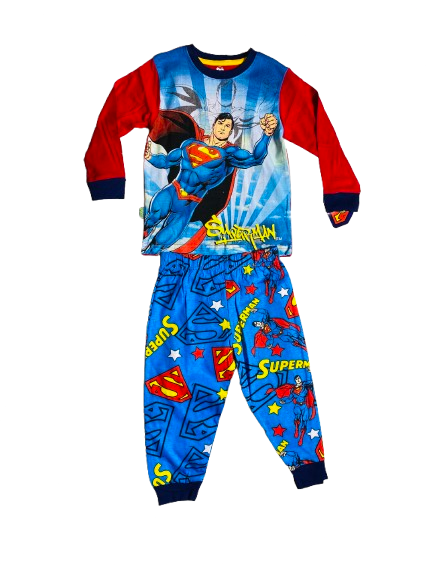 Pijama para niño Súper Man DC 2-8 años C3-SM-238N 490299 manga roja