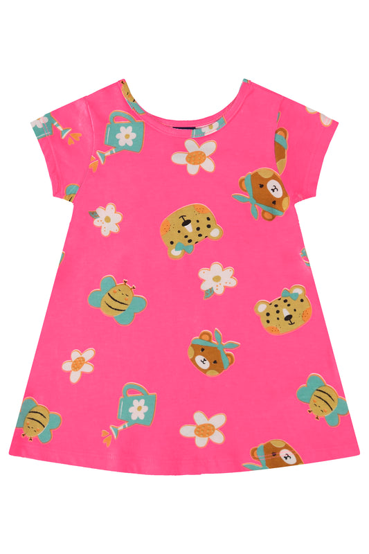 Vestido bebe niña  fucsia 17987 bee loop