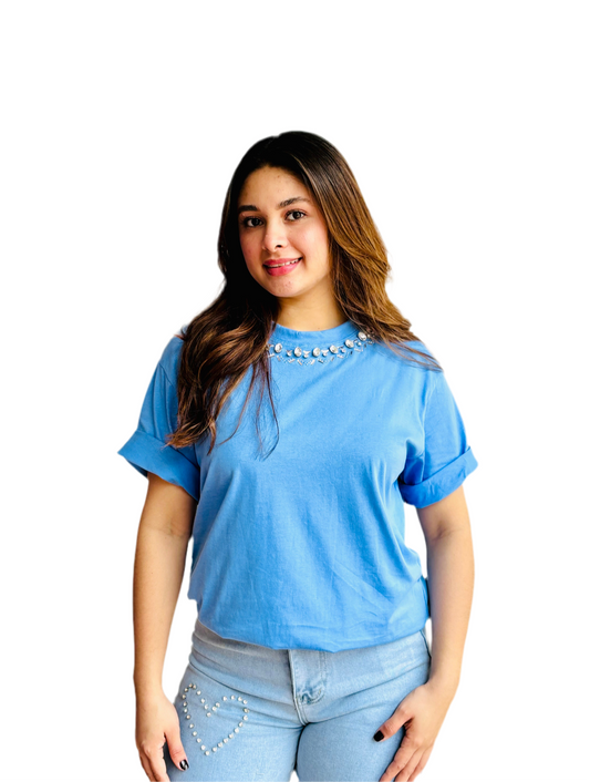 Blusa para Dama azul  CTD1128-19 580375