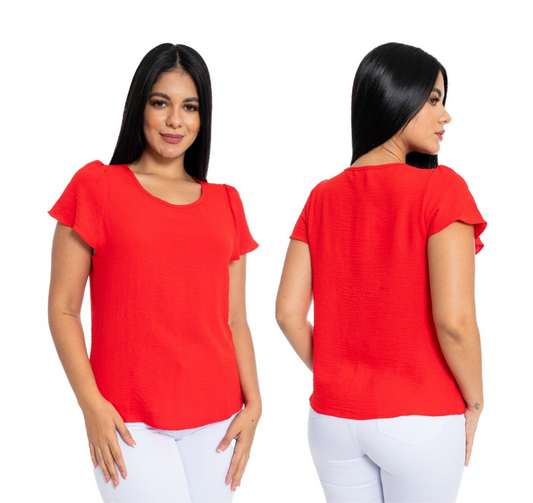 Camisa para dama CTD1199-31 Roja Blanca Verde Fucsia