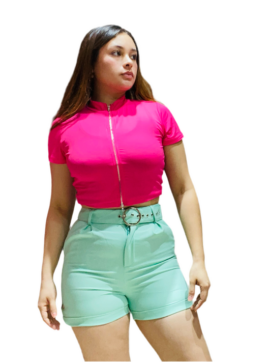 Short tiro alto con faja tela formal Intrigue INT7-1740 aqua 7450122116821 445299