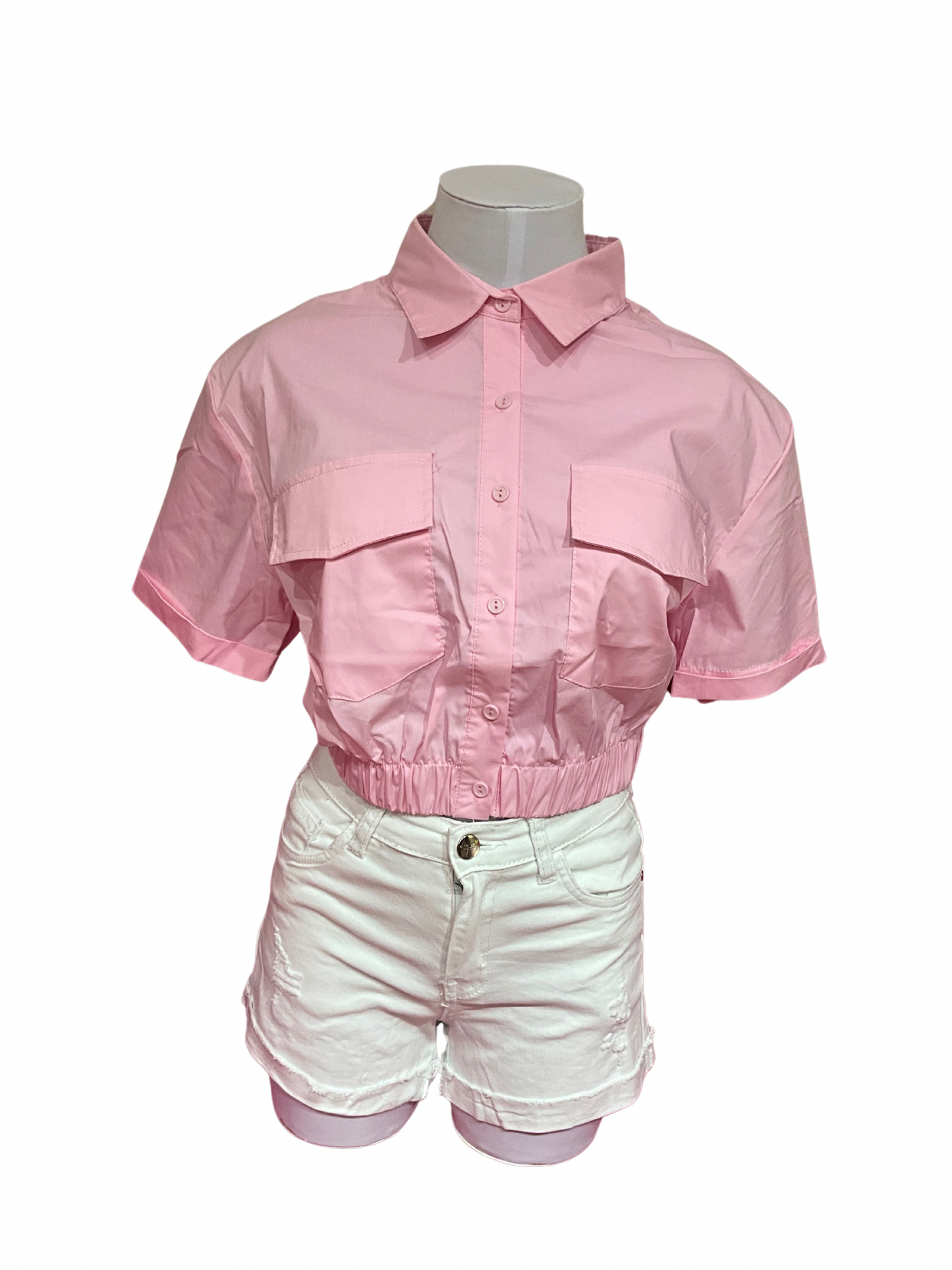 Camisa blusa dama coello bolsas rosada Z1-1377-A