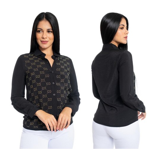 Camisa manga larga para mujer con detalles CTD1191-29