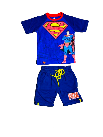 Set conjuntos dos piezas Super Man short y camisa 2 a 8 años C9-SM-949N 690350 azul