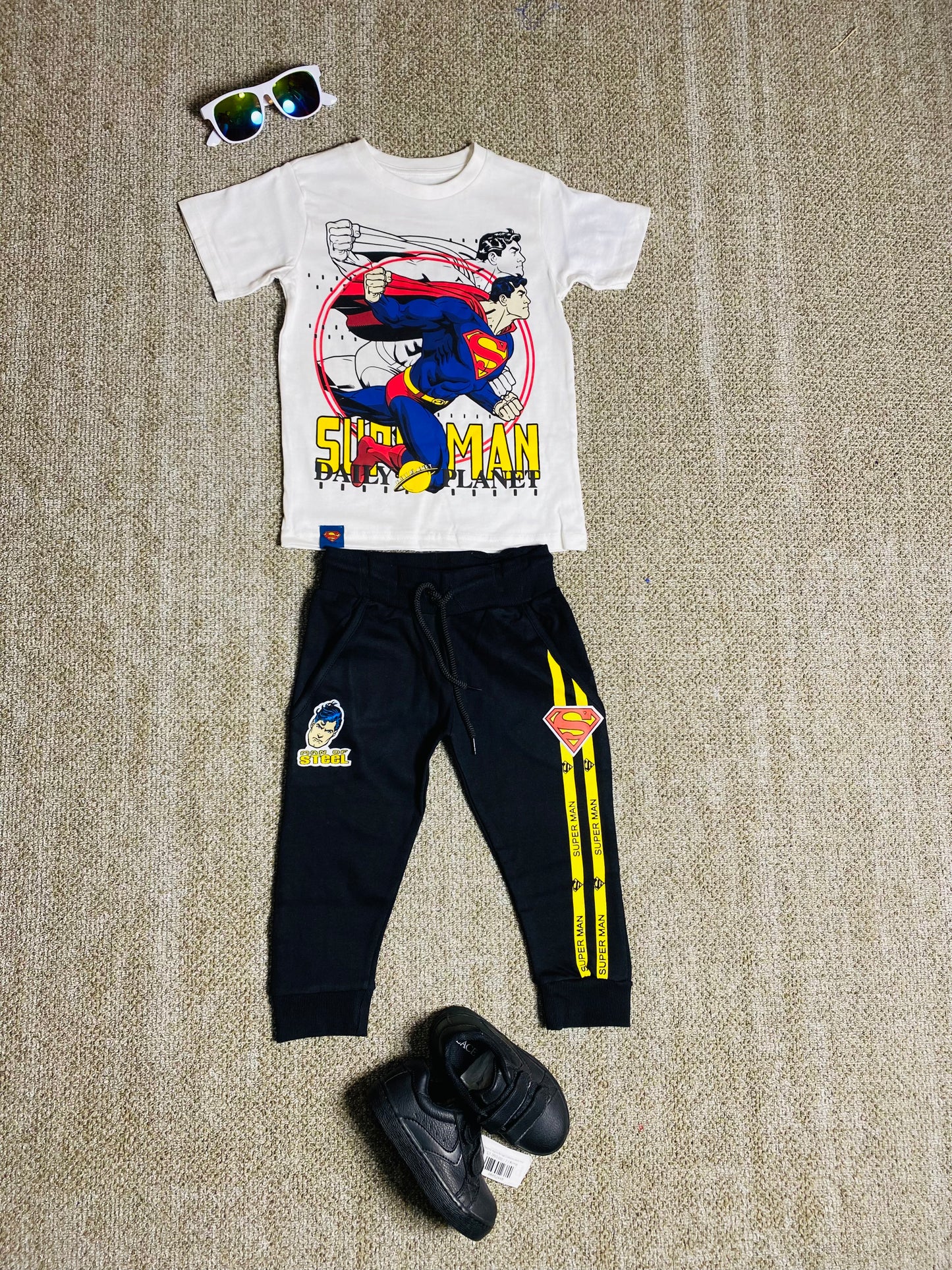 Set conjunto para niño Super Man 2-8 años camisa y buzo C9-SM-956N