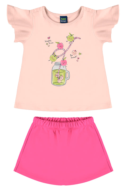 Conjunto set de dos piezas para bebe niña Short y Camisa 17986 490345 bee loop