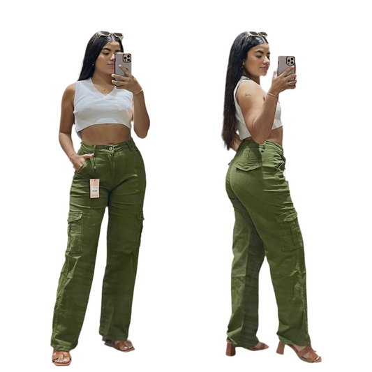 Jeans pantalon cargo mujer CPD1204-4 590390 verde