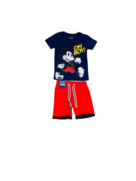 Set conjuntos dos piezas mickey short y camisa 12m a 3T D9-MK-1303B 690350 Azul