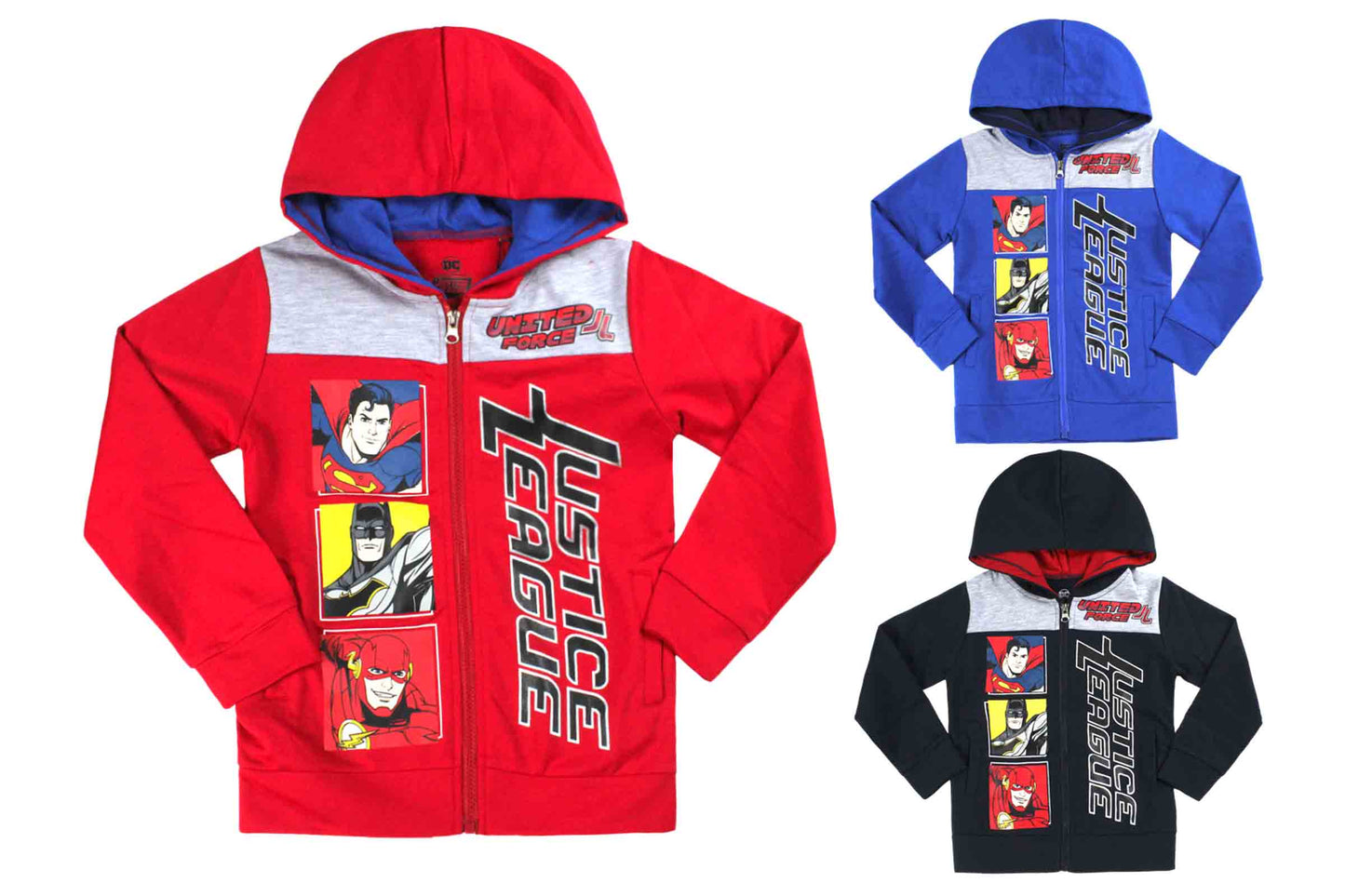 Sueter hoodie sudadera Batman super man iron man niño 2 a 8 años C1-JL-211N rojo