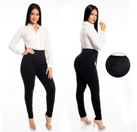 Pantalon con pinza negro para mujer CPD1203-6