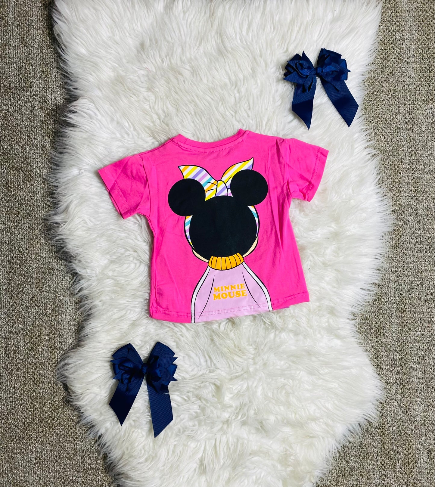 Camisa Minnie disney bebe niña 12m a 3T D1-MI-1291B rosada fucsia