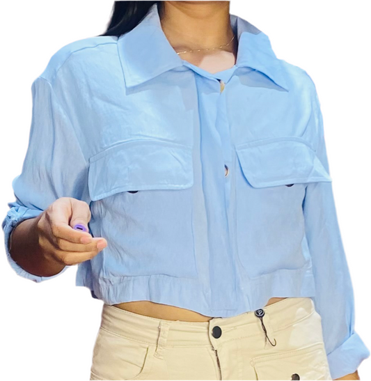 Camisa con mangas dama Azul Celeste CTD1210-4 490390