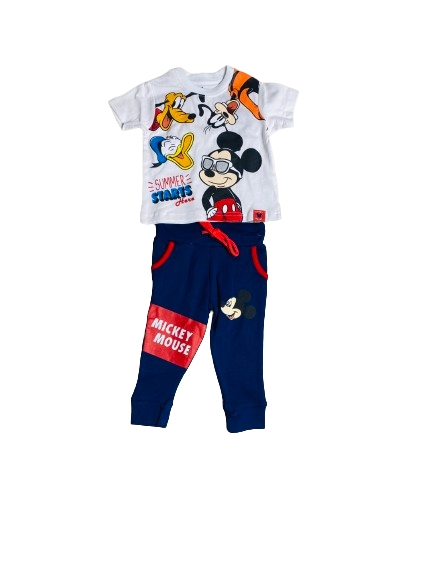 Set conjuntos dos piezas mickey short y camisa 12m a 3T D9-MK-1276B 590350