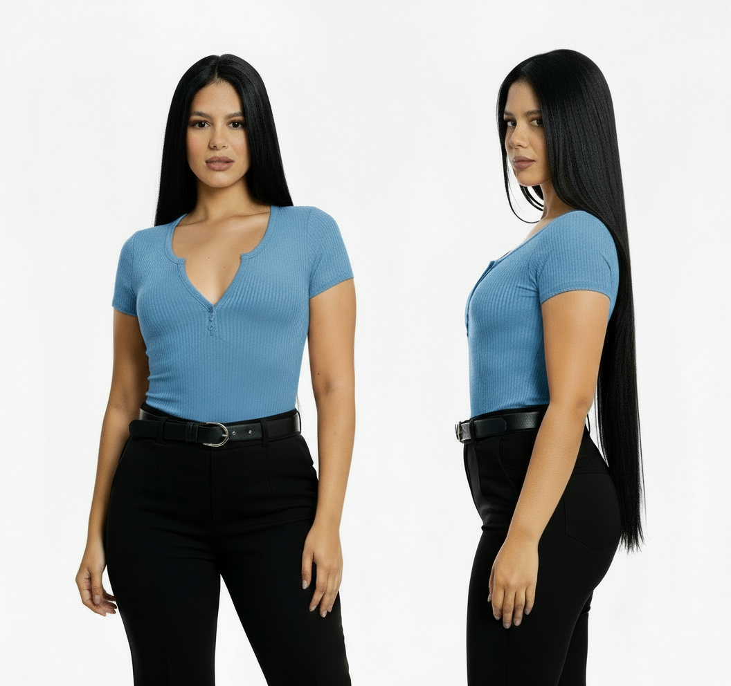 Camisa dama blusa CTD1170-1 315235  rosada verde azul celeste blanca beige nude negra