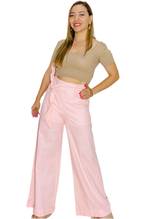 Pantalón tela formal dama rosa Tallas S M L XL IN3-1774 590/350