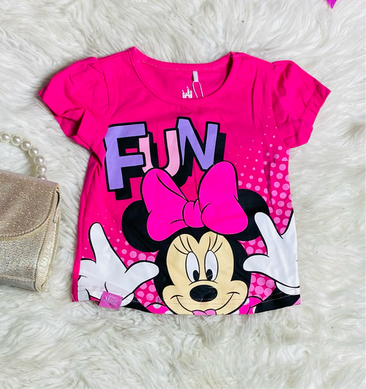 Camisa minnie bebe niña 12m a 3T D1-MI-1292B 299199 rosada