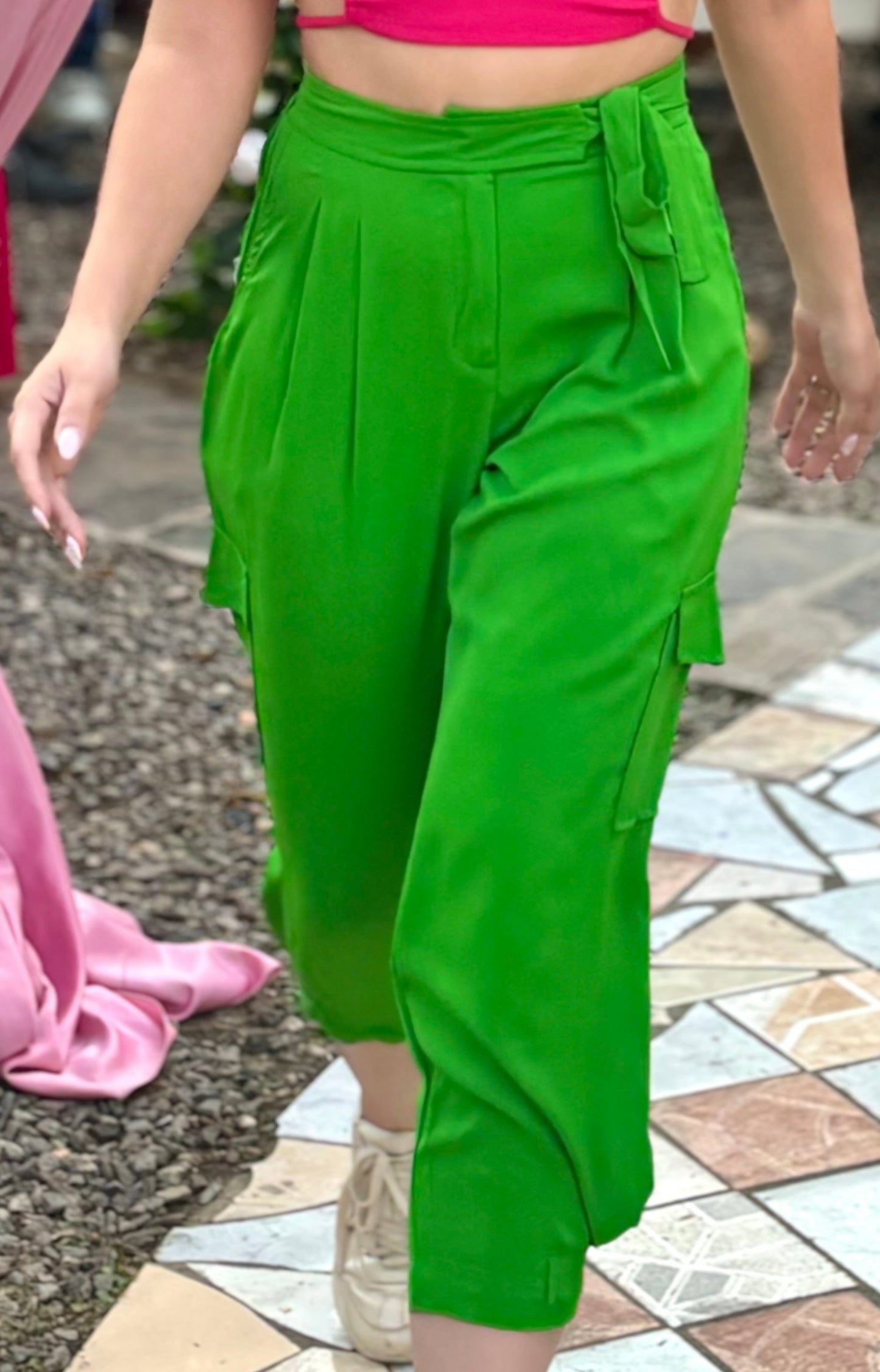 Pantalón tela cargo dama Verde Tallas S M L XL PR3-965