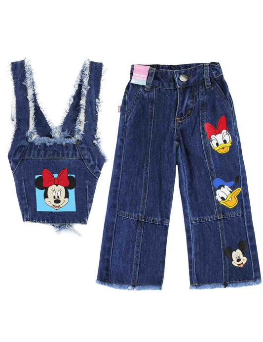 Set conjunto de dos piezas minnie jeans pantalon camisa niña D9-MI-1189B