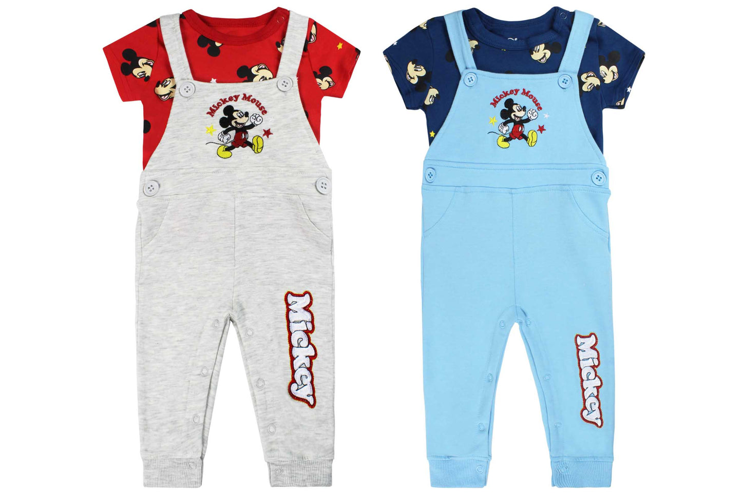 Set dos piezas camisa y overall mickey disney 6 a 24 meses D9-MK-1112B