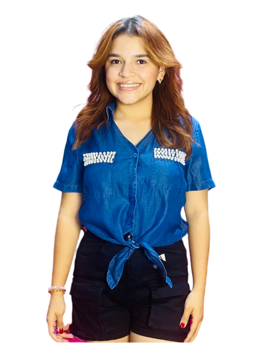 Camisa Jeans para dama Azul Oscuro CTD1188-12 590445