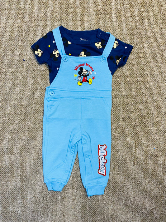 Set dos piezas camisa y overall mickey disney 6 a 24 meses D9-MK-1112B