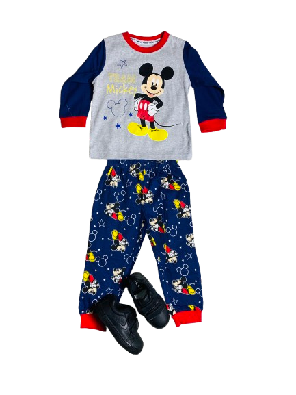 Pijama bebé niño mickey 12m a 3T roja azul gris D3-MK-638B 490350 Gris