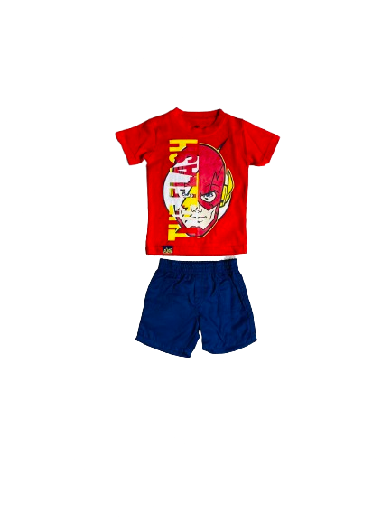 Set conjunto dos piezas para bebe niño Flash short y camisa 12m a 3T C9-FL-1021N 590350 rojo