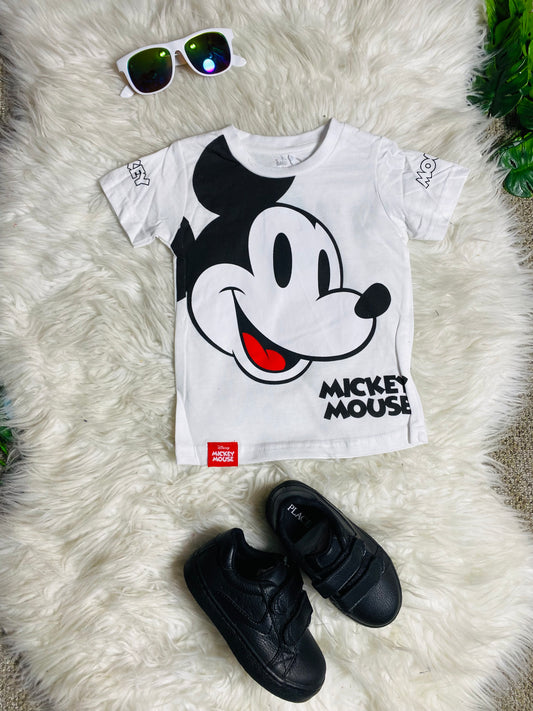 Camisa mickey  bebe niño 12m a 3T  D1-MK-1309B blanca