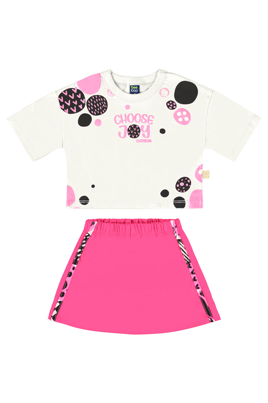 Conjunto para niña falda short y camisa 18013 580445 bee loop