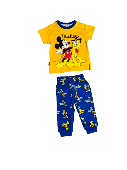 Pijama bebé niño mickey 12m a 3T naranja azul D3-MK-645B 490350 amarilla