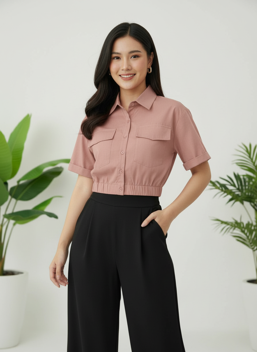 Camisa blusa dama coello bolsas rosada Z1-1377-A 390275